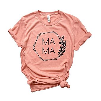 Mama Floral Hexagon Short Sleeve Graphic Tee