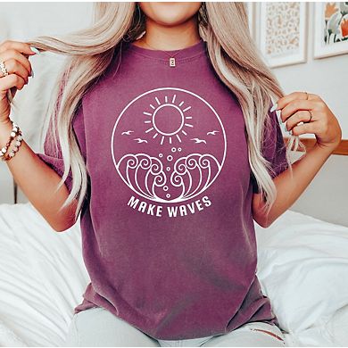 Make Waves Circle Garment Dyed Tees