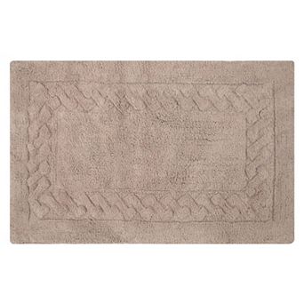 Cotton Chain Bath Rug with Non-Skid Backing, Soft & Absorbent, Machine Washable