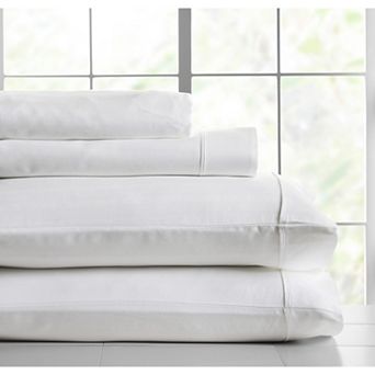 600 Thread Count Jacquard Herringbone Sheet - 4 pc Set - Queen, White