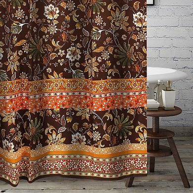 Barefoot Bungalow Audrey Bath Shower Curtain - 72x72", Chocolate