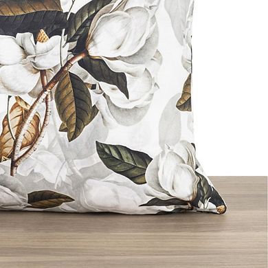 Magnolia Unique Floral Design Zipper Closure Pillow Shell