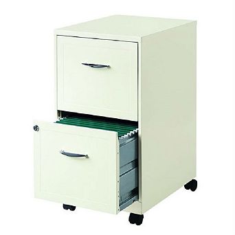 2-drawer Pearl White Steel File Cabinet With Casters