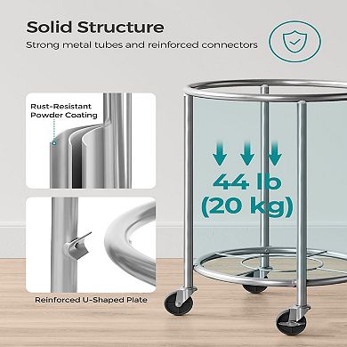 Laundry Basket With Casters, Rolling Laundry Hamper, 29 Gal