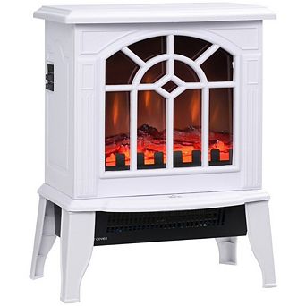 Electric Fireplace Heater With Realistic Log Flame Led
