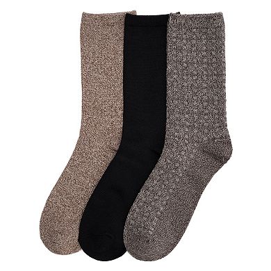 Women's Cuddl Duds® 3-Pack Plushfill Midweight Circles Texture Crew Socks