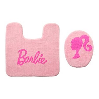 Barbie® Script Contour Bath Rug & Silhouette Toilet Lid Cover Set