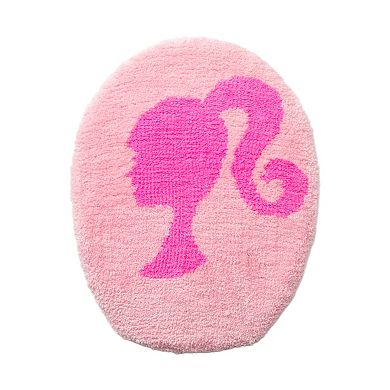 Barbie Script Contour Bath Rug & Silhouette Toilet Lid Cover Set