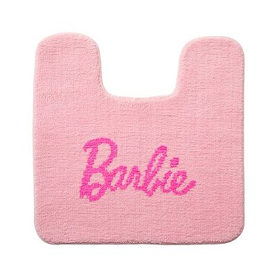 Barbie® Script Contour Bath Rug & Silhouette Toilet Lid Cover Set