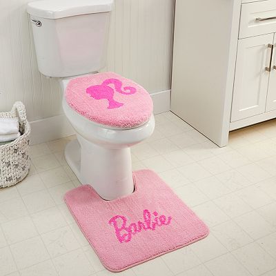 Barbie® Script Contour Bath Rug & Silhouette Toilet Lid Cover Set