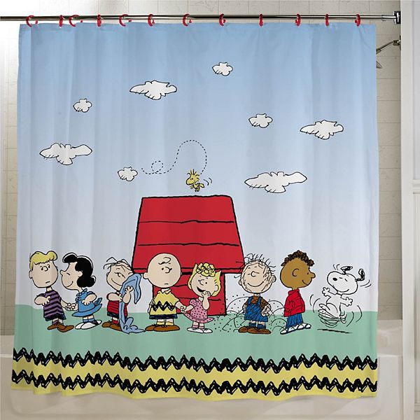 Peanuts shower curtain snoopy Christmas new holiday 72 x 70 bathroom deals