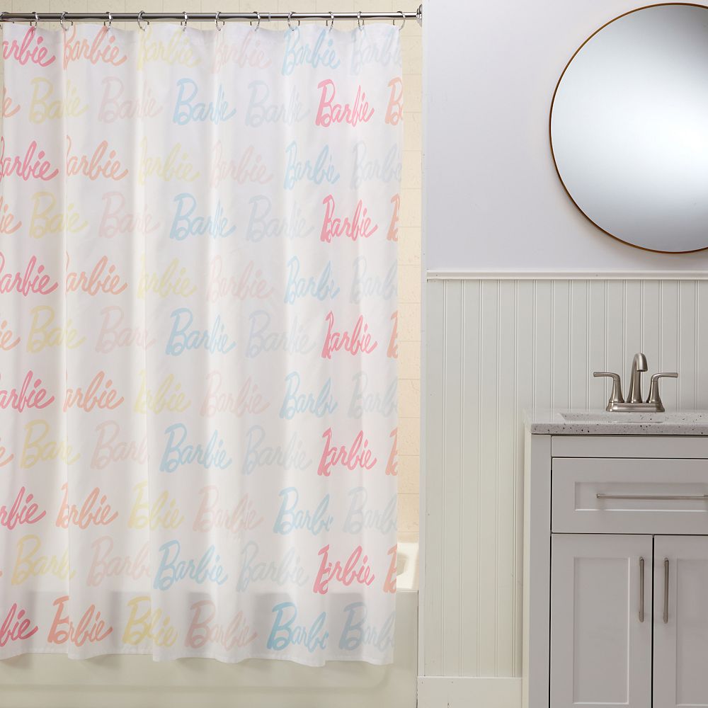 Barbie® Allover Logo Shower Curtain