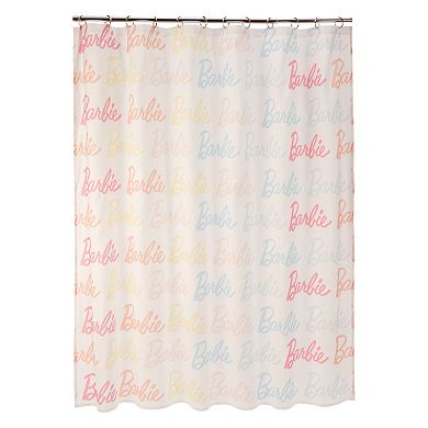 Barbie Allover Logo Shower Curtain