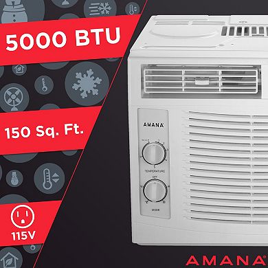 Amana 5,000 BTU 115V Window-Mounted Air Conditioner with Mechanical Controls