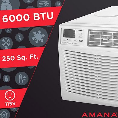 Amana 6,000 BTU 115V Window-Mounted Air Conditioner with Remote Control