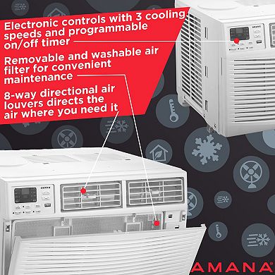 Amana 8,000 BTU 115V Window-Mounted Air Conditioner with Remote Control