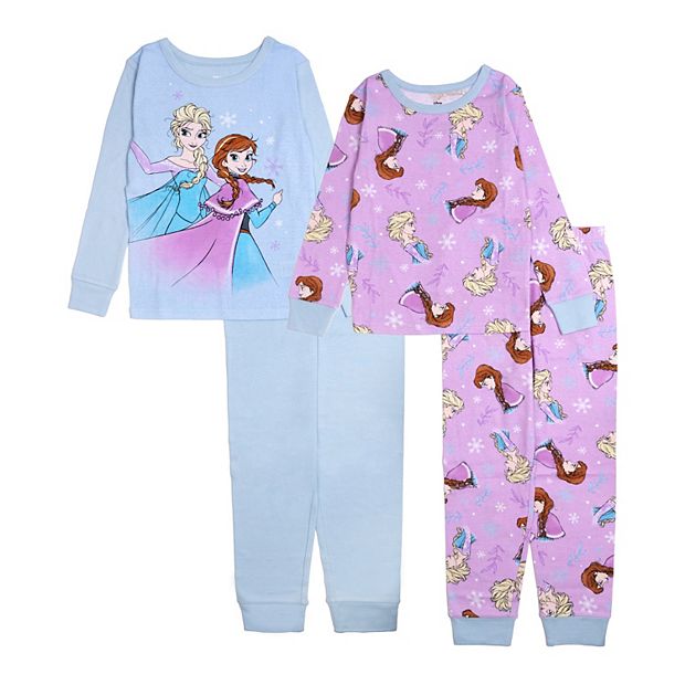 Disney s Frozen Elsa Anna Girls 4 10 4 pc. Pajama Set