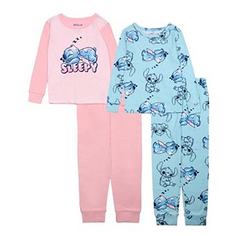 Girls 4-10 Lilo & Stitch Sleepy Stitch 4 pc Pajama Set