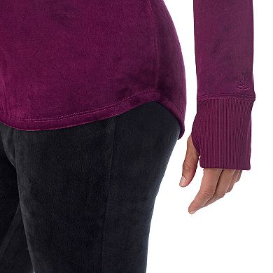 Women's Cuddl Duds® Stretch Velour Long Sleeve V-Neck Top