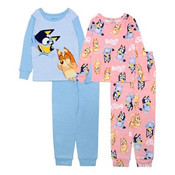 Girls 4-8 Bluey Peek A Boo 4 pc Pajama Set