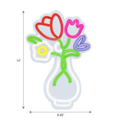 Floral Vase LED Wall Decor