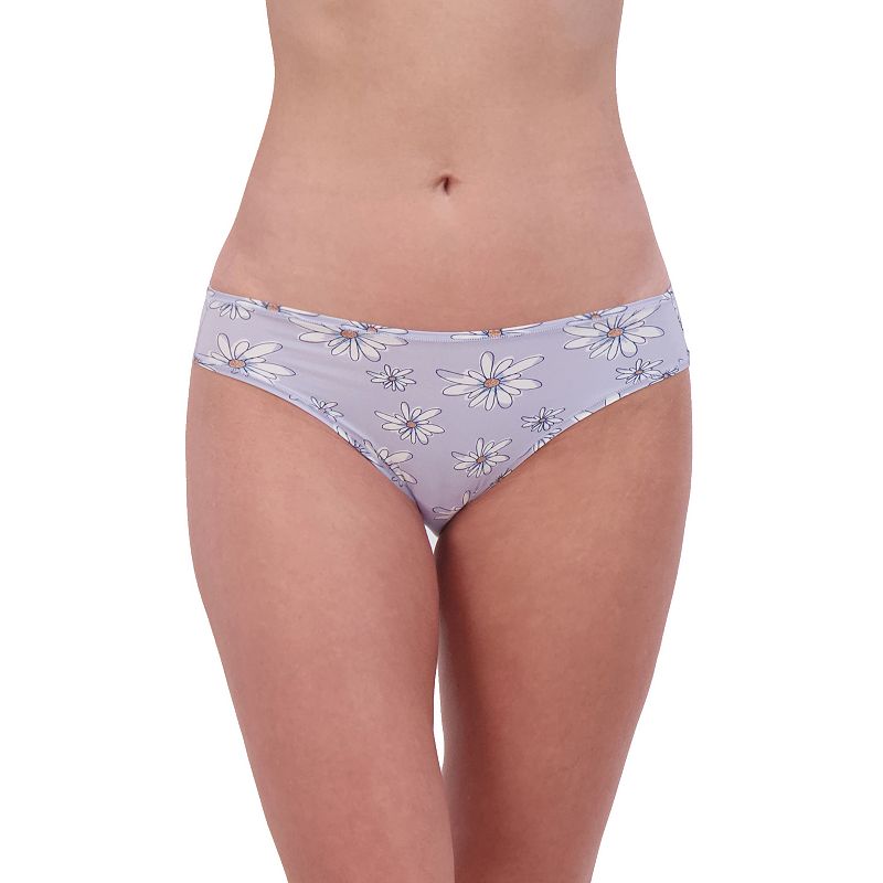 Juniors' SO® Micro Cheeky Bikini Panties SO75-033, Girl's, Size: Large, Purple Sunflower