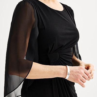 Women's Connected Apparel Sheer Sleeve Dress, Size: 4, Black