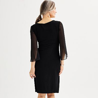 Women's Connected Apparel Sheer Sleeve Dress