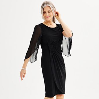 Women's Connected Apparel Sheer Sleeve Dress