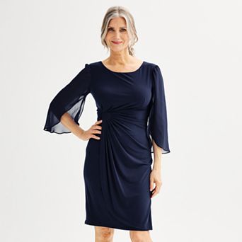 Women's Connected Apparel Sheer Sleeve Dress