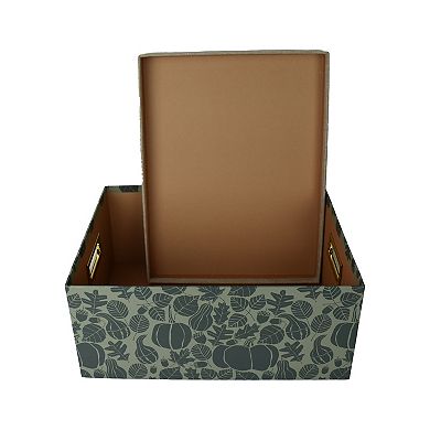 Celebrate Together Fall Green Pumpkin Paper Gift Storage Box