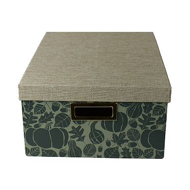 Celebrate Together Fall Green Pumpkin Paper Gift Storage Box
