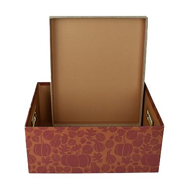Celebrate Together Fall Burgundy Pumpkin Paper Gift Storage Box