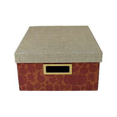 Celebrate Together Fall Burgundy Pumpkin Paper Gift Storage Box