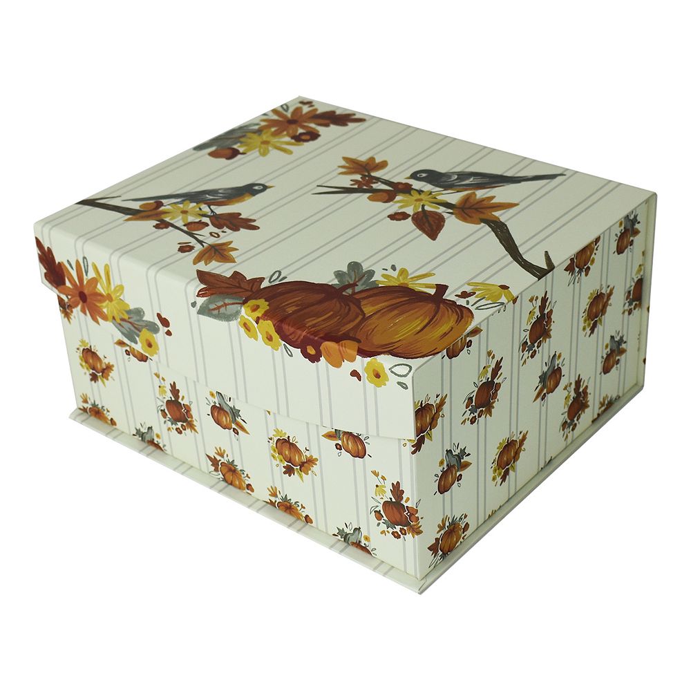 Celebrate Together™ Fall Small Harvest Stripe Paper Gift Storage Box
