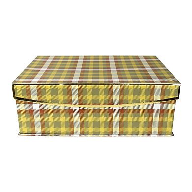 Celebrate Together Fall Large Multi Plaid Paper Gift Storage Box
