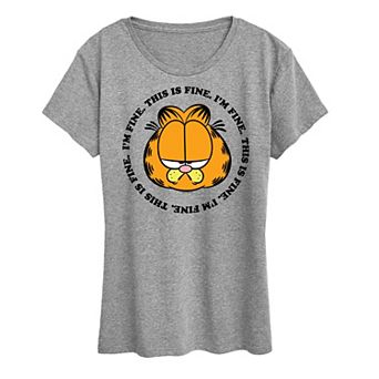 Women's Garfield I'm Fine This Is Fine Graphic Tee
