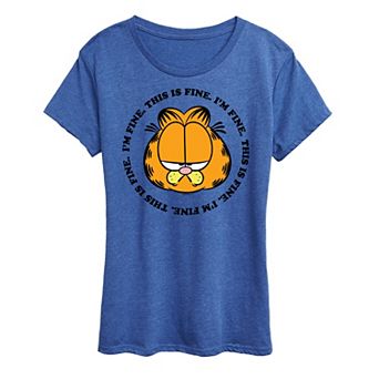 Women's Garfield I'm Fine This Is Fine Graphic Tee