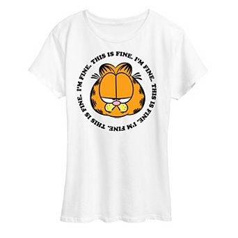 Women's Garfield I'm Fine This Is Fine Graphic Tee