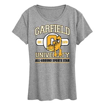 Women's Garfield University Sports Star Graphic Tee