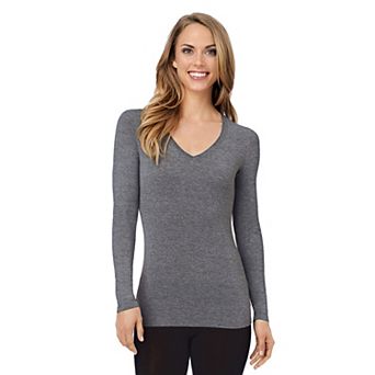Women's Cuddl Duds® Softwear with Stretch Long Sleeve V-Neck Top