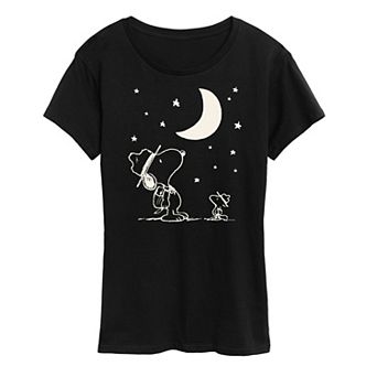 Women's Peanuts Snoopy & Woodstock Star Gazing Graphic Tee