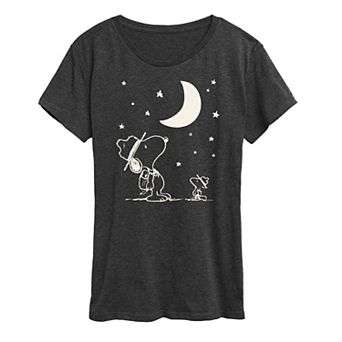 Women's Peanuts Snoopy & Woodstock Star Gazing Graphic Tee