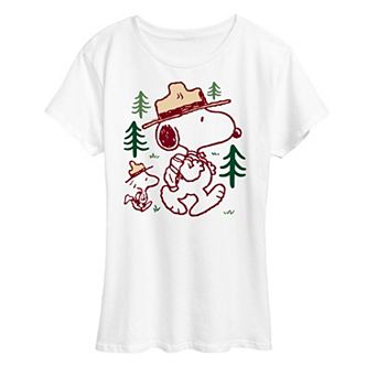 Women's Peanuts Snoopy & Woodstock Hiking Graphic Tee