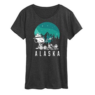 Women's Peanuts Snoopy & Woodstock Beagle Scout Alaska Graphic Tee