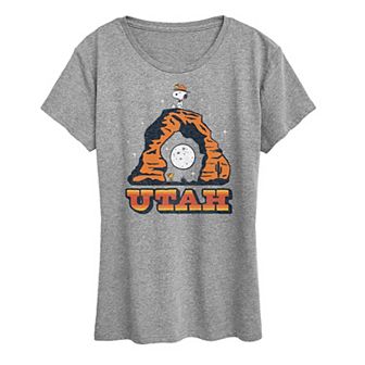 Women's Peanuts Snoopy & Woodstock Beagle Scout Utah Graphic Tee