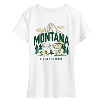 Women's Peanuts Snoopy & Woodstock Beagle Scouts Montana Graphic Tee
