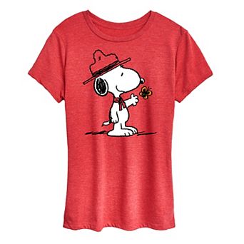 Women's Peanuts Ranger Snoopy Butterfly Graphic Tee