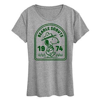 Women's Peanuts Snoopy Beagle Scouts Badge Graphic Tee