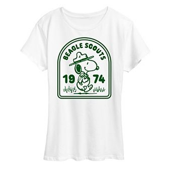 Women's Peanuts Snoopy Beagle Scouts Badge Graphic Tee